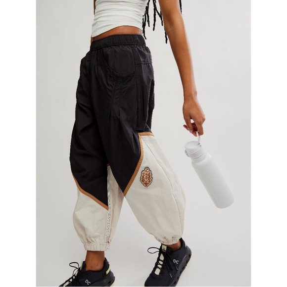 FP Movement by Free People Pants - NWOT Free People Movement Freeflow Embroidered Pants in Black Combo